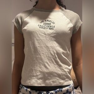 Vibe N’ Los Angeles Grey & White Short sleeved Tee